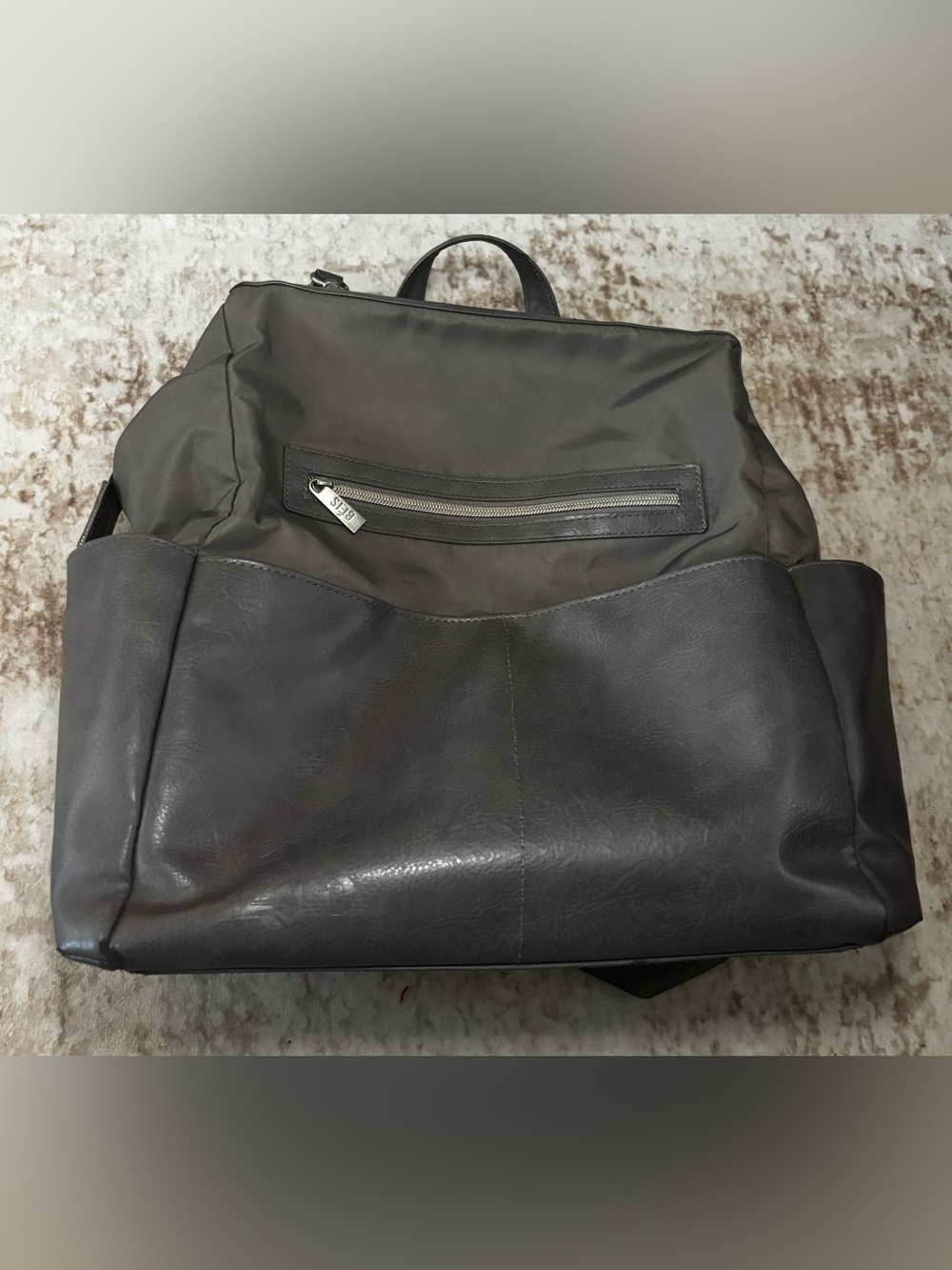 BÉIS Gray Diaper Bag Backpack Travel Baby Bag Large Multi Pocket Changing Bag